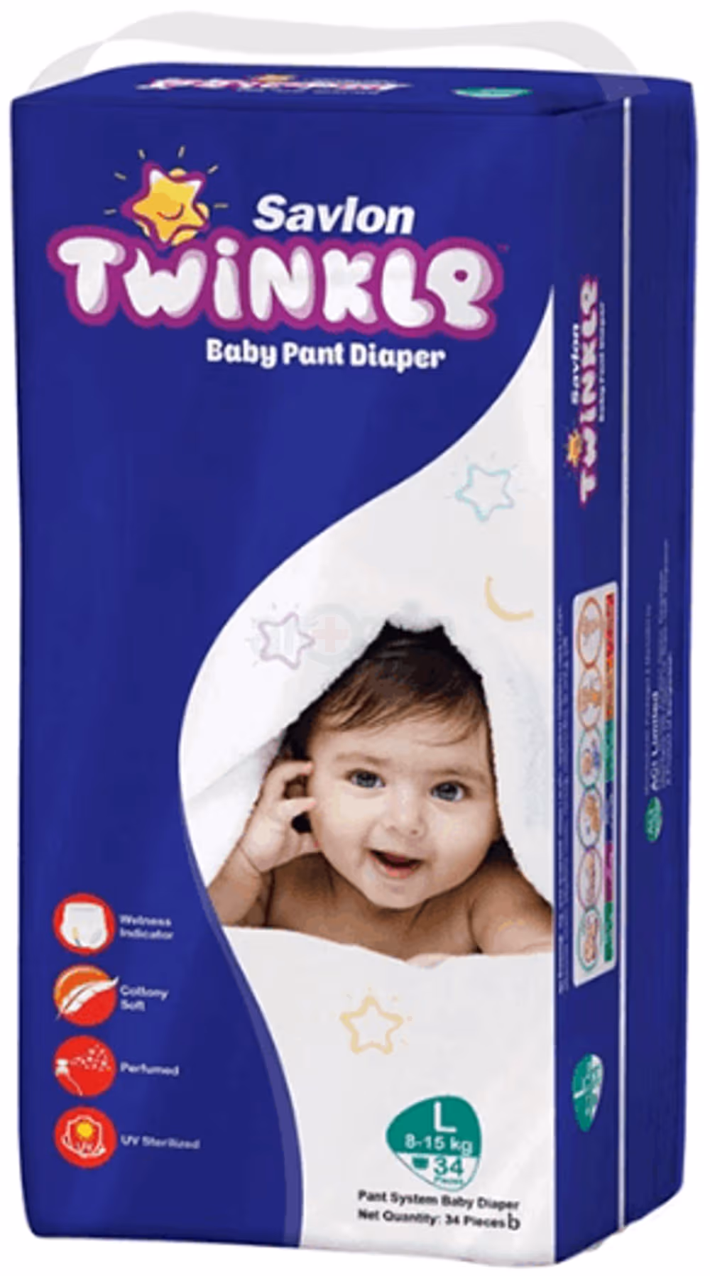 Savlon Twinkle Baby Pant Diaper Large 34's Pack (8-15 kg)